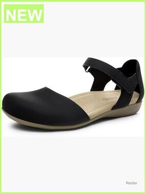 Closed Toe Flat Sandals with Arch Support Adjustable Strap